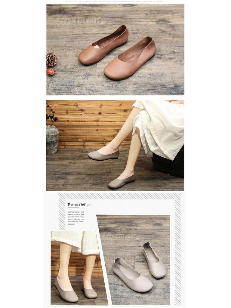 Simple Zen Handmade Leather Бабушкины Туфли - Женские Туфли На Мягкой Подошве Для Всех Сезонов