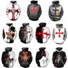 Мужская толстовка с капюшоном Knight Templar с 3D-принтом для мужчин и женщин, повседневные толстовки с капюшоном, пуловеры, хип-хоп, уличная одежда в стиле Харадзюку, топы