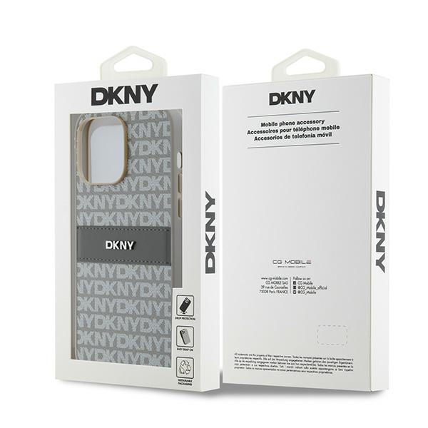 Dkny Dkhcp14Lprthsle Iphone 14 Pro6.1 Beżowy/Beige Twarde Etui Skórzany Pasek Mono & Metalowe Logo