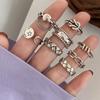 Silver Color Multi-style Rings for Women Men Geometric Open Finger Rings Party Jewelry Wholesale