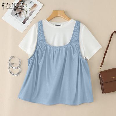 Женские повседневные футболки с коротким рукавом, летние, пэчворк, с круглым вырезом