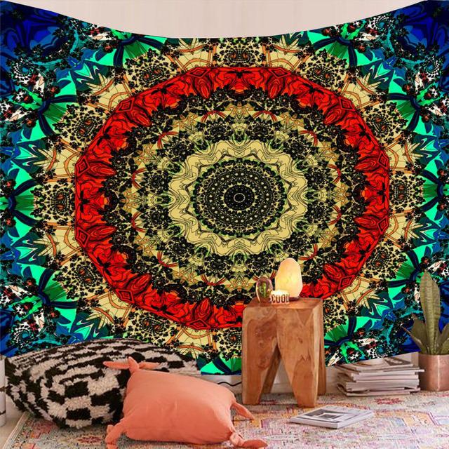Indian Mandala Tapestry Wall Hanging Colorful Boho Home Decor Beach Throw Rug Blanket Room Decor Aesthetic Bohemian Tapestries