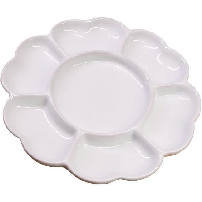 MyncbD Палитра для рисования Цзиндэчжэнь Керамическая палитра Искусство Гуашь Акварель Китайская живопись Пигмент Белая фарфоровая тарелка Принадлежности Лоток (цвет :