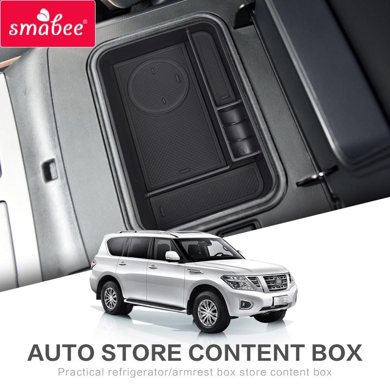 smabee for Nissan PATROL Y62 2010-2026 Car Central Armrest Storage Box (With Factory Fridge Only) Interior Accessories Tidying