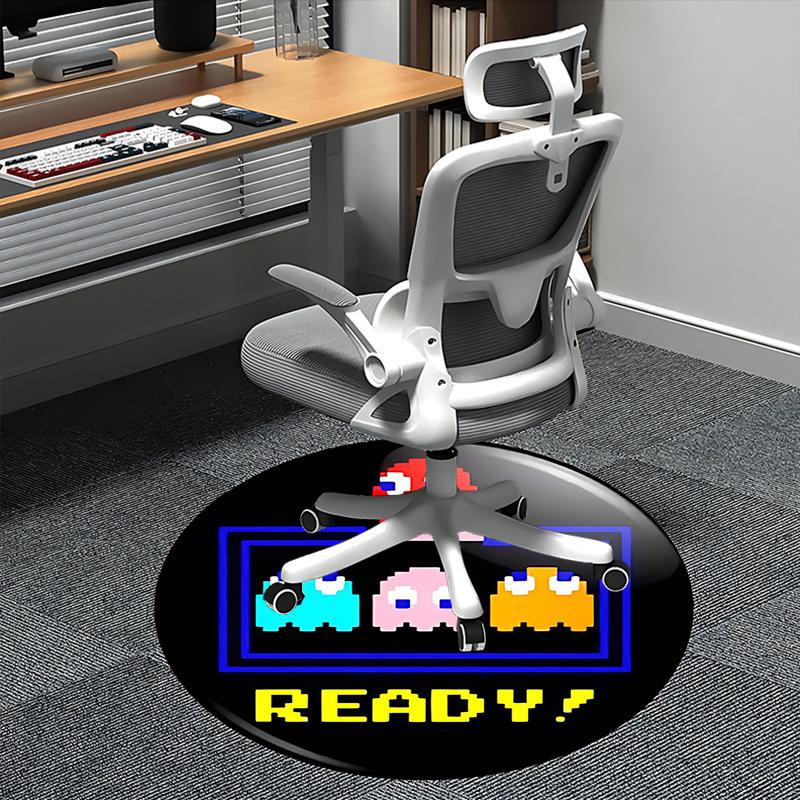 Pac Man Ghosts,Retro Gaming Chair mat Round Rug Office carpet, Non slip, Suitable for Living Rooms, Bedrooms,Decor1205641a