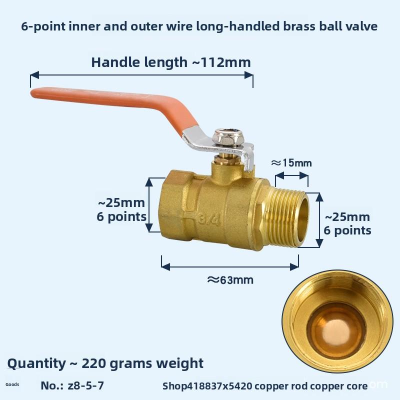 1/2 3/4 1" Brass Thread Connector Valve Water Pipe Fittings Quick Connector Ball Valve Garden Watering Irrigation Copper Coupler