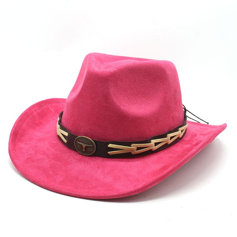 Ковбойская шляпа в стиле вестерн, замшевая шляпа Bullhead, британская джазовая шляпа, мужская и женская этническая шляпа, цилиндр