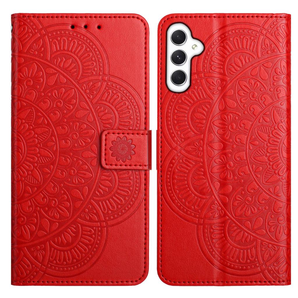 Для Samsung Galaxy A56 5G кожаный чехол с отделениями для карт с рисунком мандалы чехол-подставка для телефона
