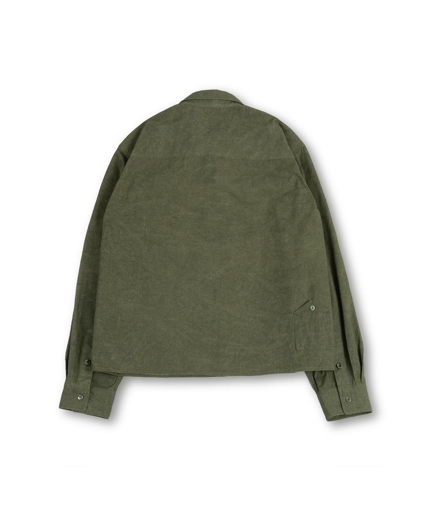 MUDSALT Washed Crop Work Shirt Olive