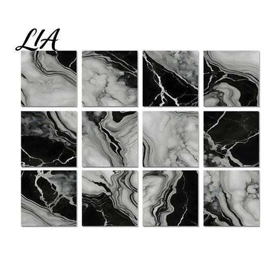 Peel And Stick Marble Tiles 12PCS Imitation Pattern Wall Stickers, Self-Adhesive Waterproof EVA Backsplash Decals for Bathroom Tiles, Scratch