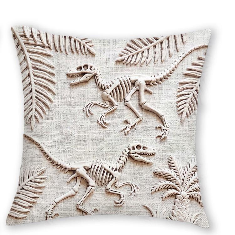 1/4Pcs Dinosaur Fossil Skeleton Throw Pillow Covers Vintage Paleontology Home Decor Cushion Cases For Sofa Bedroom Living Room