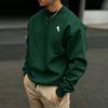Relaxed-fit, round-neck fleece pullover unisex soft and warm long-sleeve top for everyday wear