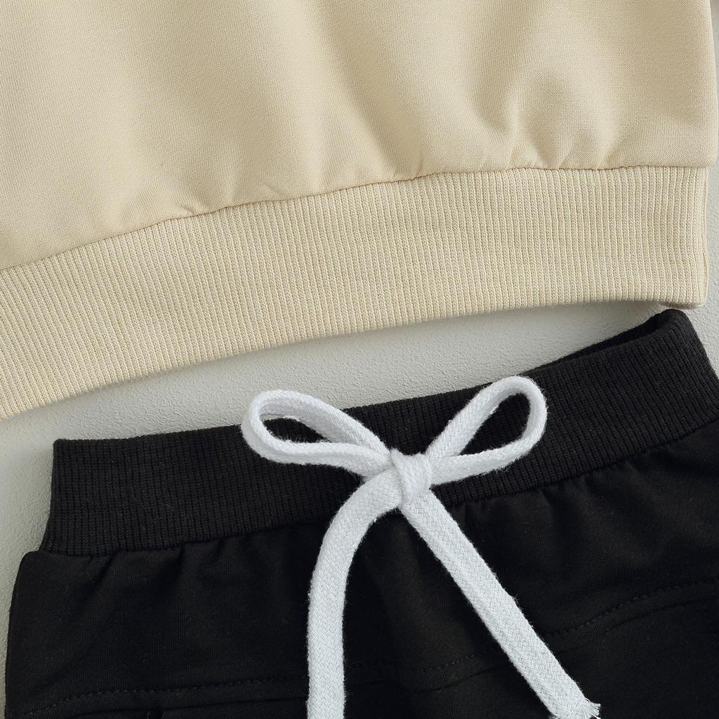 Осенние наряды для мальчиков 6 мес, 12 мес, 18 мес, 24 мес, 3 года, толстовки с длинными рукавами с радужной вышивкой и однотонные длинные штаны, комплект одежды из 2 предметов