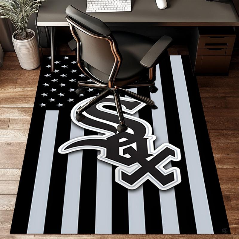 White Chicago Design Floor Mat for Living Room, Game Rooms, Office, Bedroom, Office Floor Mat Playful Design, Christmas fan gifts