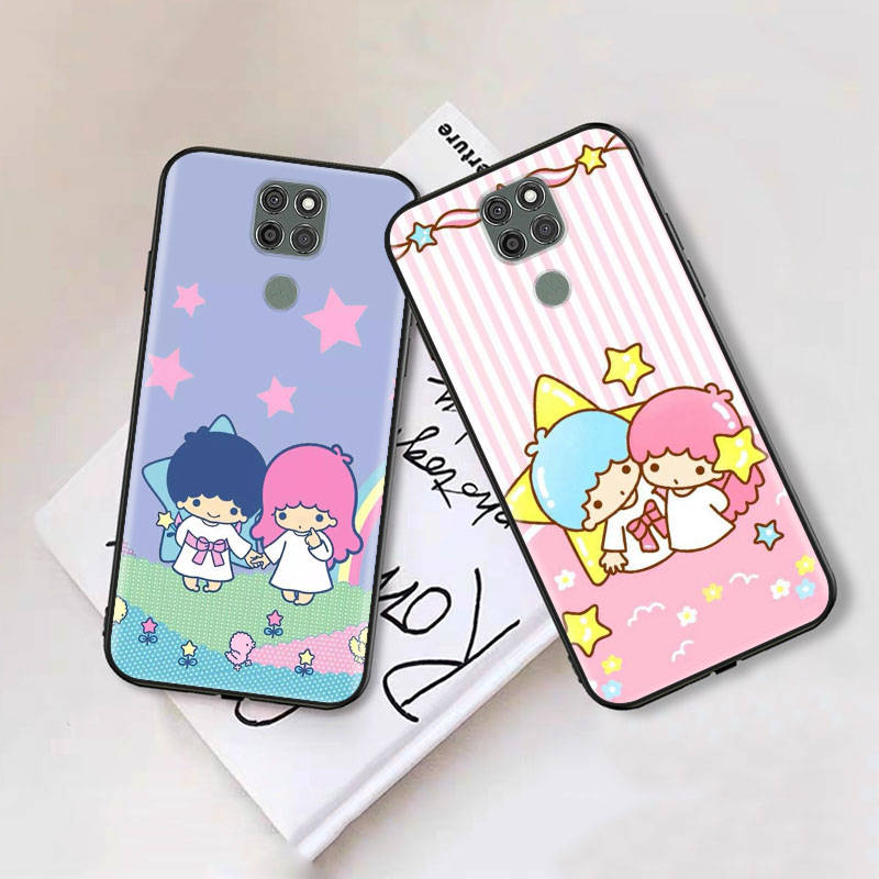 Черный чехол для Xiaomi Poco X6 X4 M5 M6 F5 F6 C65 C55 C50 C51 C40 Pro Redmi 14C A3X 13C 12C 11T 10A 9C Note 7 6 8A Plus L-1 Lovely Little Twin Star