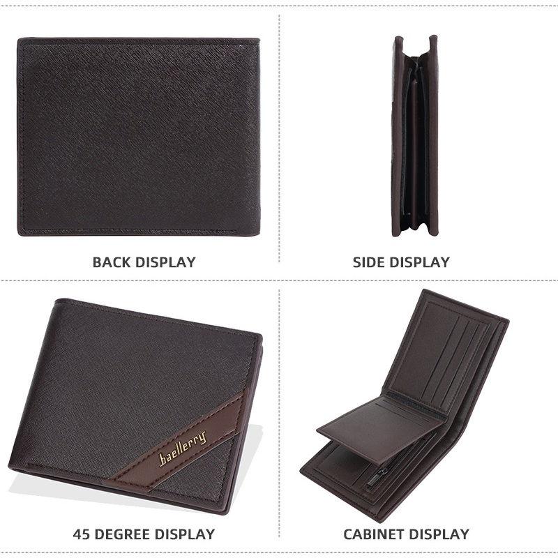 Baellerry RFID Защита от кражи Держатель для карт для мужчин Винтажный дизайн Короткие трехсложные кошельки Бизнес Модный кошелек