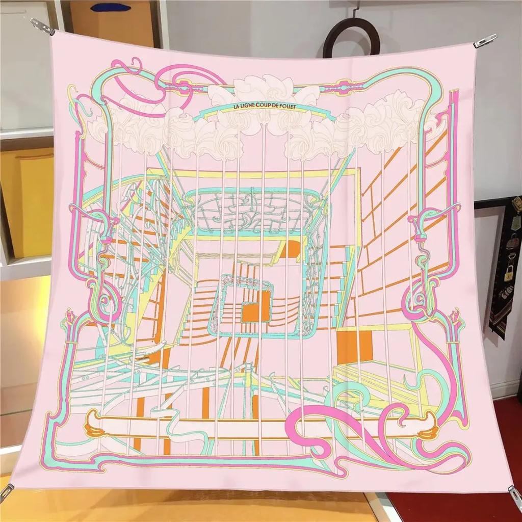 2025 NEW 90cm Design Silk Scarf Luxury Square Scarves Women Decoration Hijab Scarf Foulard Headband Neckerchief Bandana