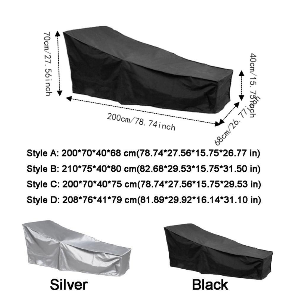 Full Coverage Chaise Lounge Cover UV Resistant Recliner Protective Cover Furniture Cover Patio