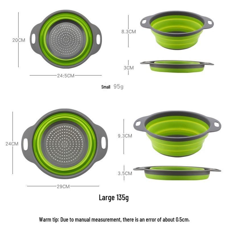 Adjustable Silicone Telescopic Folding Drain Basket for Vegetables