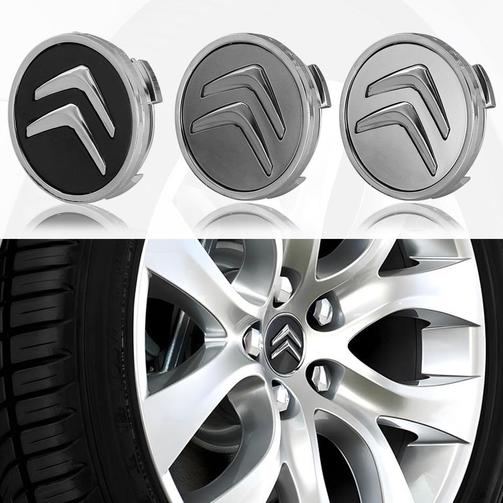 4Pcs Wheel Centre Hub Caps Black Car Hubcap Cover Auto Badge Accessories For Citroen C1 C3 C4 DS3 VTS C-ELYSEE Aircross Picasso