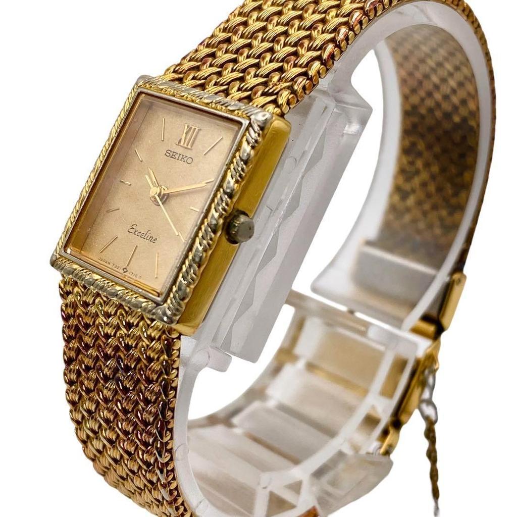 [Б/У] SEIKO Exceline Цепочка Квадратные Женские Часы 1175
