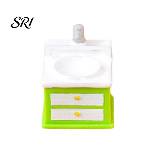 Miniature Figurine Dollhouse Furniture Mini Resin Bed Sofa Cabinet Table Accessories Lemon Collectible Figure Style Tiny Pretend Play Props for Fairy