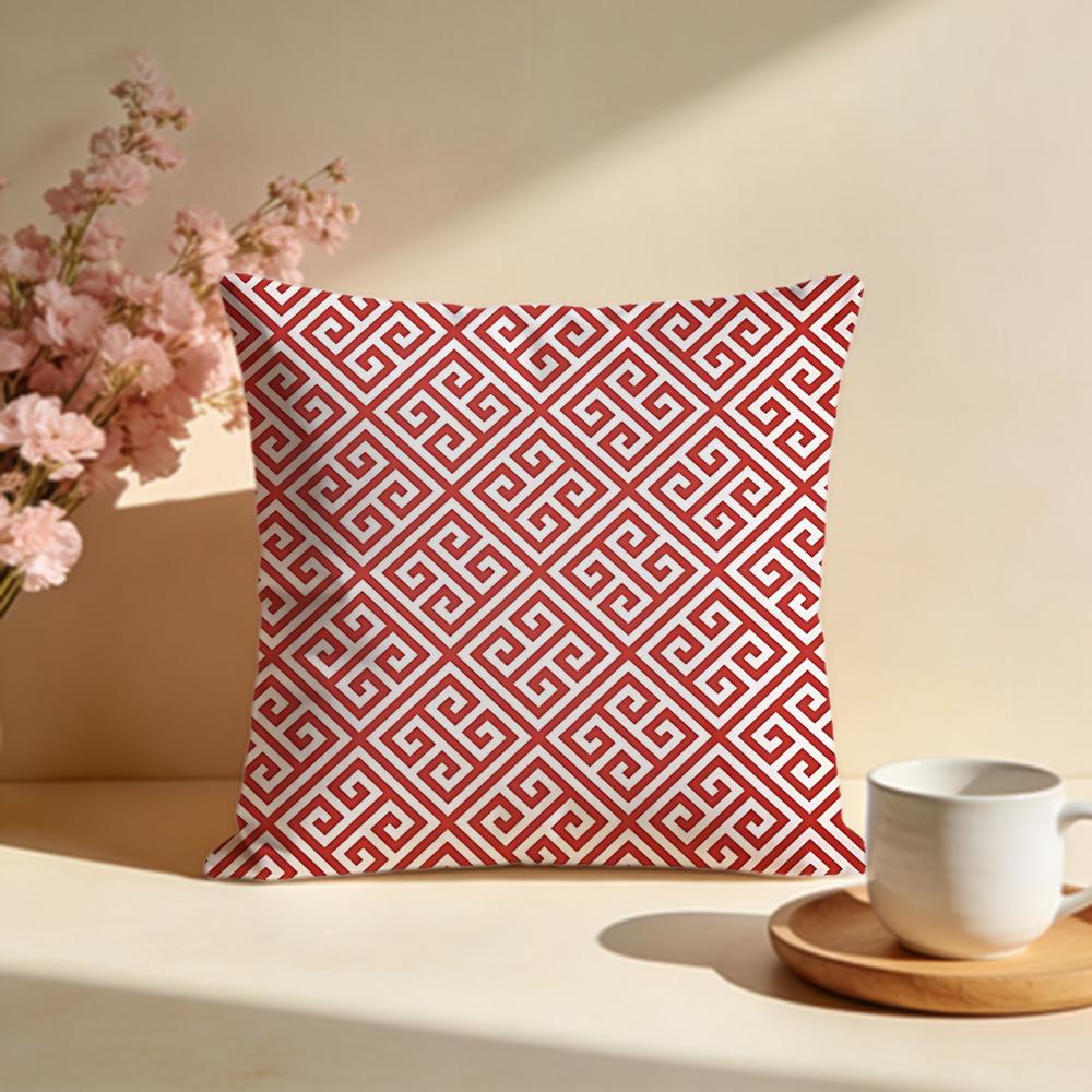 Flowing Meander Pattern Cushion Cover Soft Pillow Cases for Home Bedroom Living Room Sofa