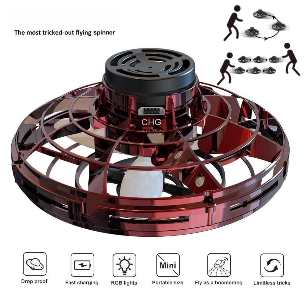 UFO Fingertip Upgrade Flying Spinner Decompression Toy For Adult and Kids Red