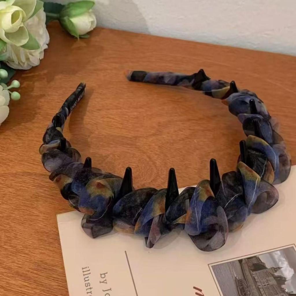 Retro Leopard Print Plush Headband - Non-Slip, Korean Style for Women, Perfect for Autumn and Winter Face Washing