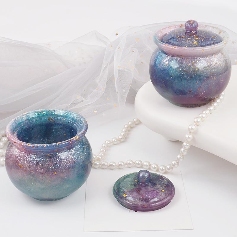 WTEMPO Силиконовая банка с крышкой Форма для изготовления Эпоксидная форма для литья Креативная форма для изготовления DIY коробки для хранения Украшение дома Праздничные поделки Форма для изготовления