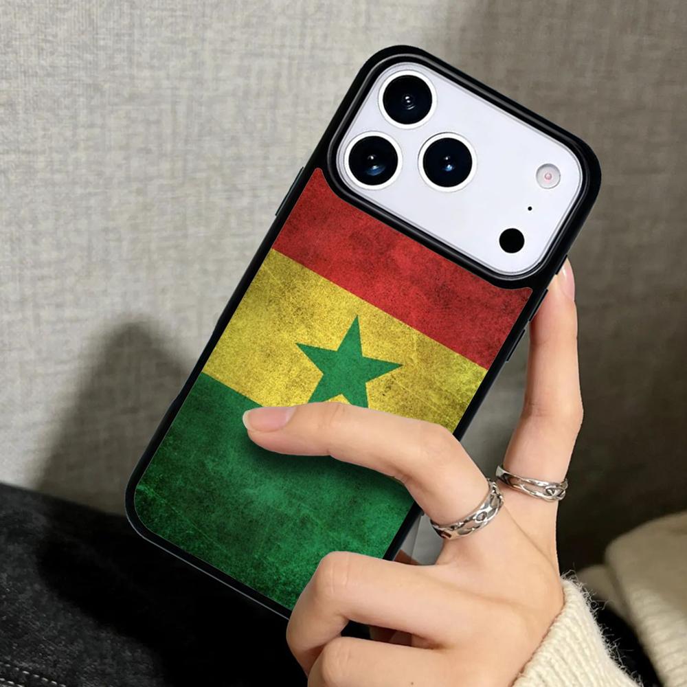 Чехол Case для iPhone 17 Air 16 Pro Max 15 Plus 11 13 Mini 14 12 Задняя крышка телефона Флаг Сенегала
