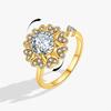 Cherry Blossom Rotating Anxiety Rings for Women Crystal Peach Flower Anti Stress Fidget Spinner Ring Engagement Jewelry
