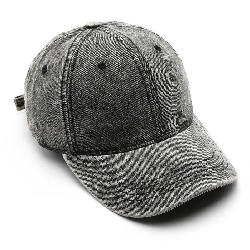 Women's solid-color plain denim baseball cap, suitable for outdoor activities, provides sun protection and shade