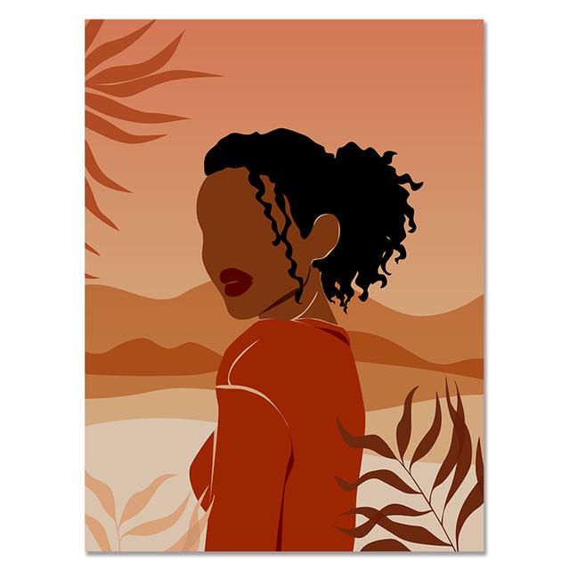 Настенная картина на холсте, абстрактная девушка, иллюстрация растений, плакаты на скандинавскую тему и принты, настенные панно для гостиной, домашний декор