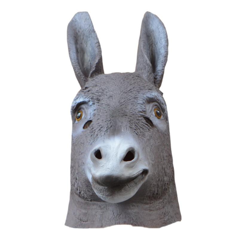 Donkey Mule Head Mask Halloween Party Cosplay Costume Prop Funny Animal Headgear