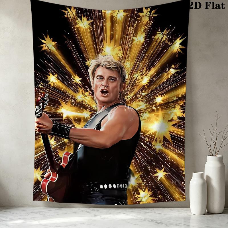 Johnny Hallyday Wall Tapestry Aesthetic Wall Hanging Printed Fabric Blanket Decorative Tapestries For Bedroom Living Room Home Decor