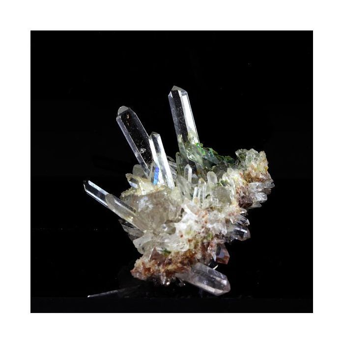 Pierres et Minéraux. Quartz + Malachite. 169.5 ct. La Gardette Mine, Bourg d'Oisans, Isère, France.