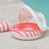 yangyizhi Baby Swim Ring with Canopy, Inflatable Striped Pool Float for Toddler Boys Girls, UV Sun Protection Swimming Safety Seat, Handle