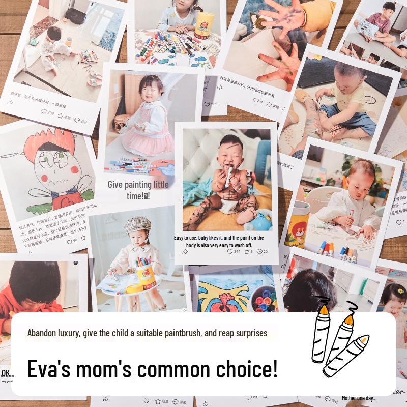 Набор детских смываемых акварельных фломастеров и мелков Meile