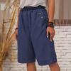 Женские летние шорты с эластичной талией, средней посадки, повседневные шорты в спортивном стиле с карманами, однотонные прямые широкие шорты