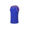 Li Ning Sports Basketball Series Logo Print Sweat-Wicking Competition Basketball Set Men Sportswear Crystal-Blue AATT001-11