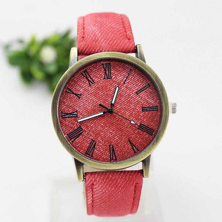 Good Denim Fashion Roman Watch Watches Quartz Canvas Dial Men and Women Belt Watch