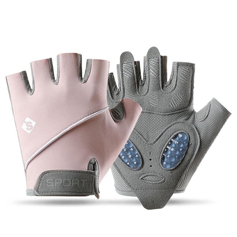 Men Women Half-Finger Gym Cycling Gloves Breathable Ice Silk Anti-Slip Wear-Resistant Nylon Workout