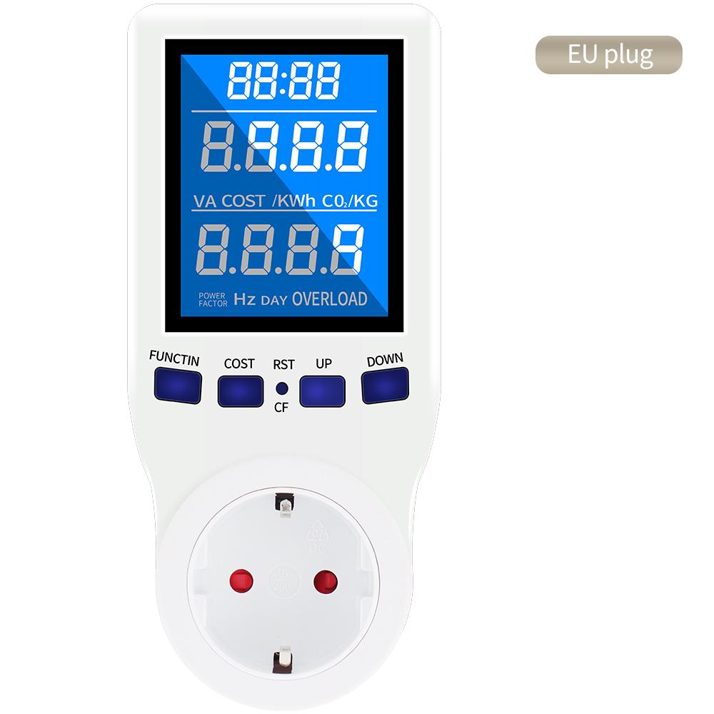 Измеритель мощности переменного тока 110/230 В, монитор потребления электроэнергии, ваттметр кВтч, счетчик электроэнергии, розетка ЕС, США, Великобритания, анализатор мощности с ЖК-дисплеем