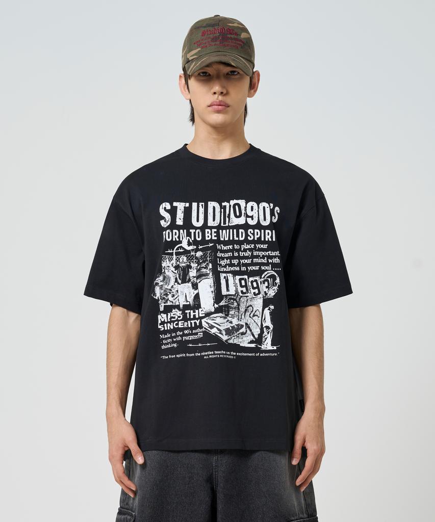 1993STUDIO 90S Big Graphic T-Shirt_Black