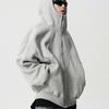 Retro Silhouette Hooded Sweatshirt Coat for Women's Autumn Winter New Loose Cardigan Trendy Men