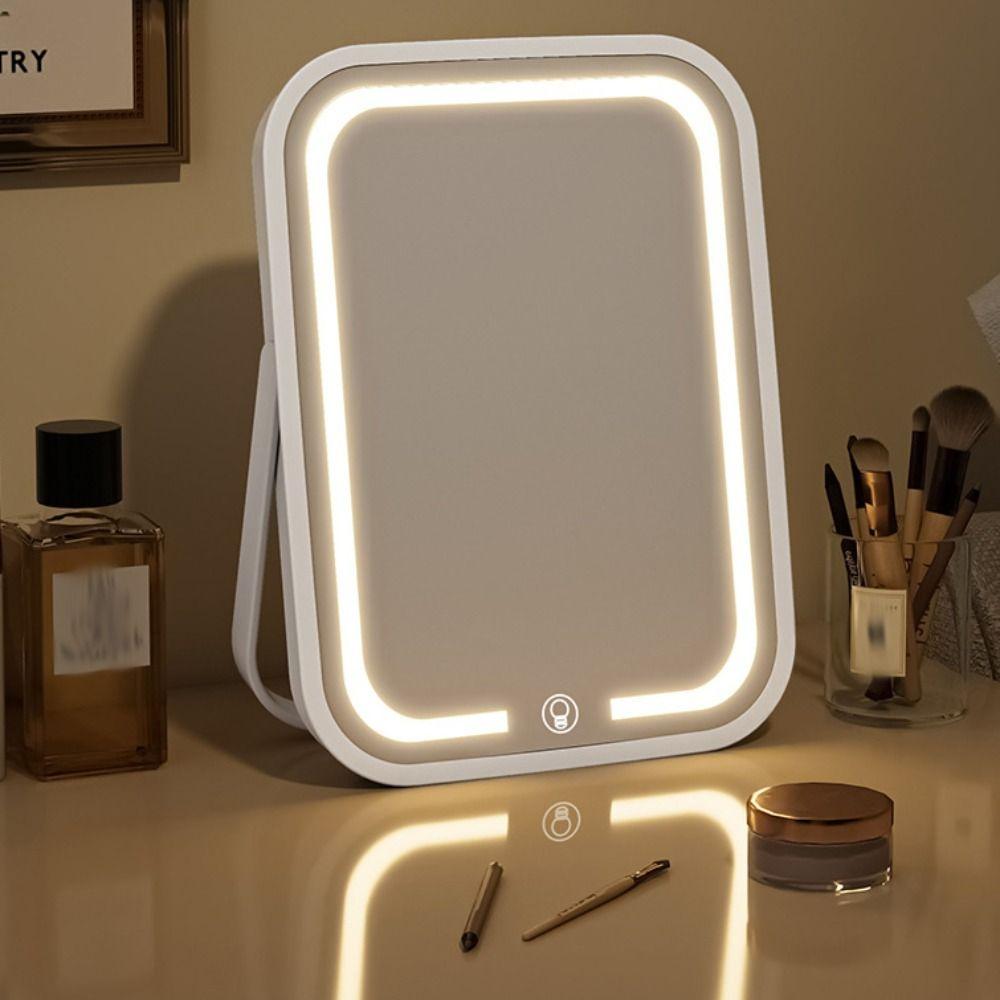 Touch Control LED Lighted Mirror High Definition Portable Vanity Mirror Travel Use