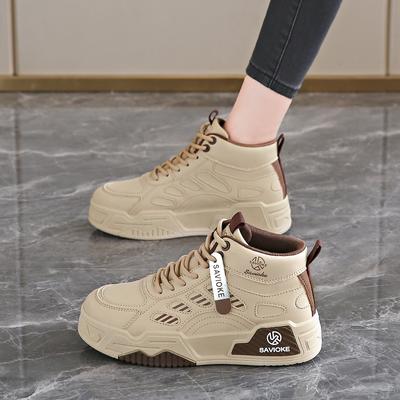 CRLAYDK высокие кроссовки для женщин кожаная платформа классические повседневные ботильоны модные удобные прогулочные теннисные туфли для женщин