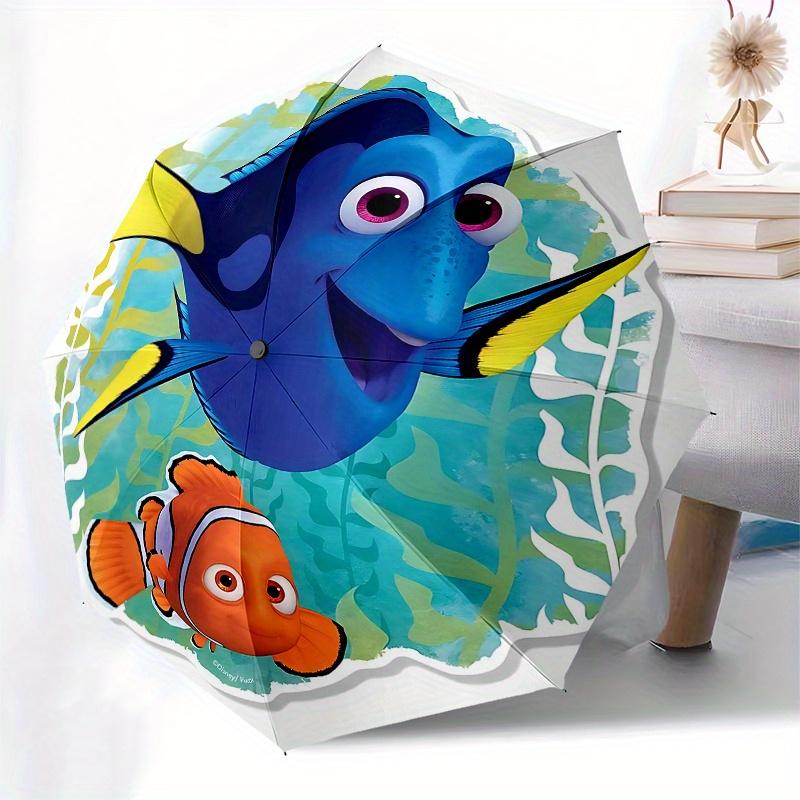 Disney Dory, Nemo Automatic Open/Close Umbrella - Cute Umbrella with Cute Design, Portable 3-Fold Compact Umbrella for Men & Women, Valentin