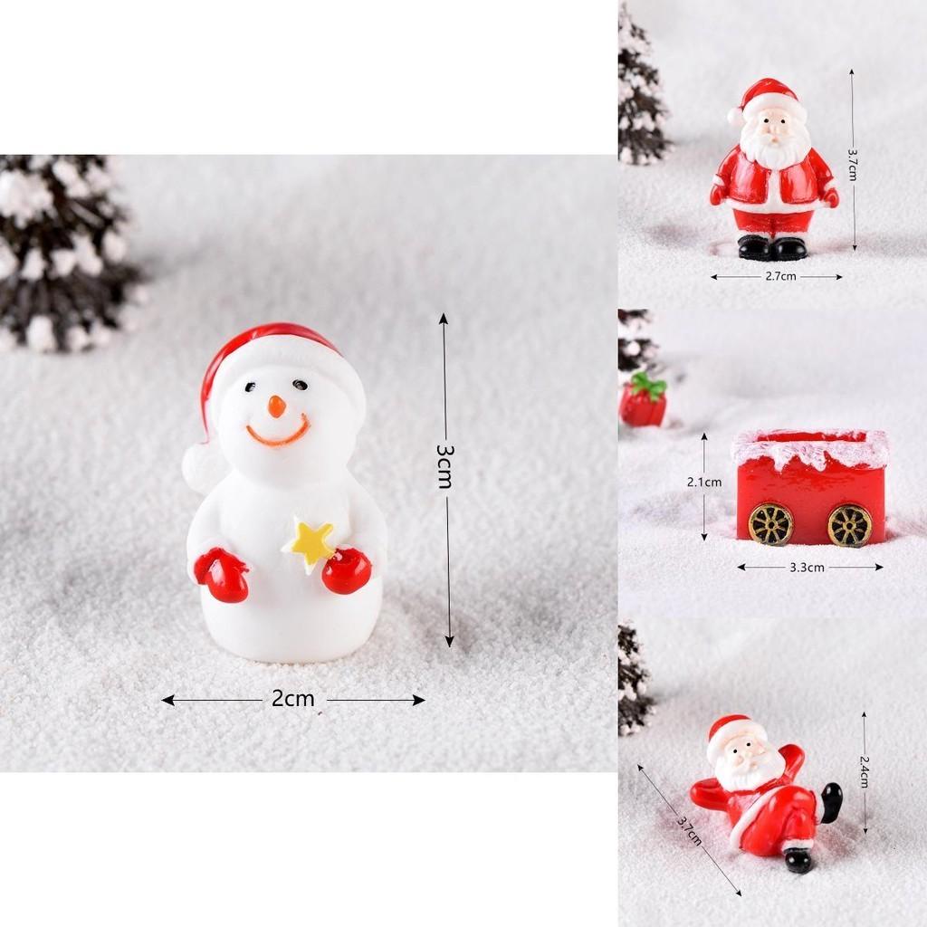 Очаровательные мини-елочные игрушки с полимерными фигурками Санты и снеговика, микро-пейзажи